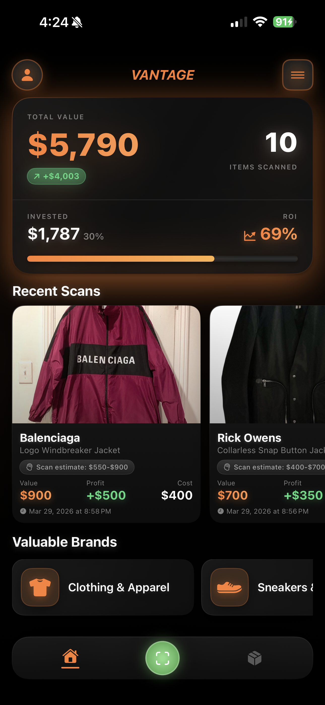 VANTAGE Dashboard
